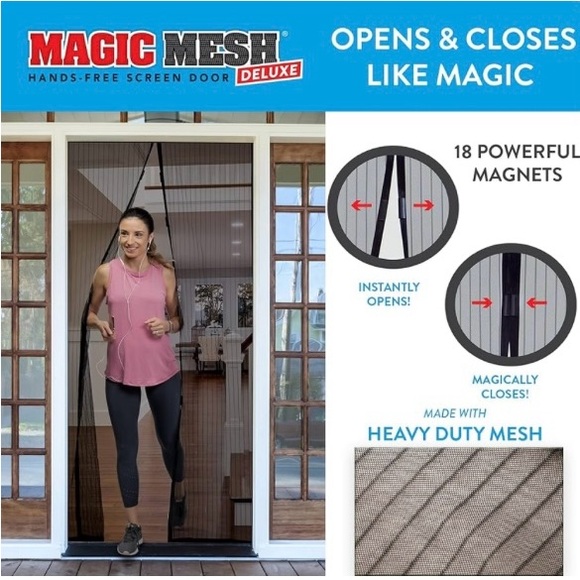 New! Magic Mesh Deluxe Hands-Free Screen Door - Picture 6 of 8